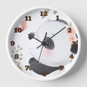 Horloge Ours et papillon Panda mignonne