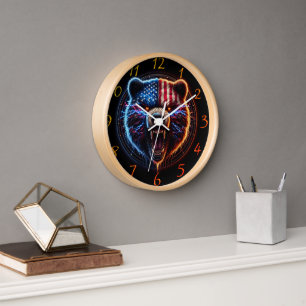 Horloge Ours Patriote L'Esprit de l'Amérique