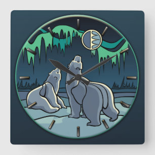 Horloge Ours Polaire Cool Ours Indien Ours Art Hor