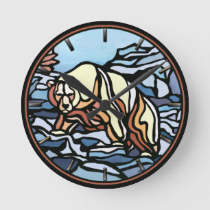 Horloge Ours Polaire Cool Ours Tribal Art Mur Horl