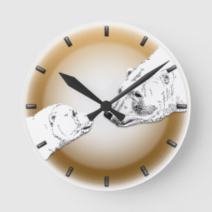 Horloge Ours Polaire Mère & Cube Ours Art Mur Horl