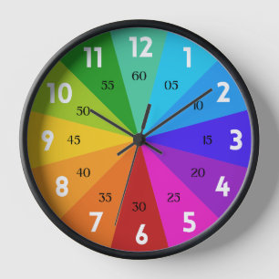 Horloge Palette de couleurs Rainbow Bold Apprenez à dire à