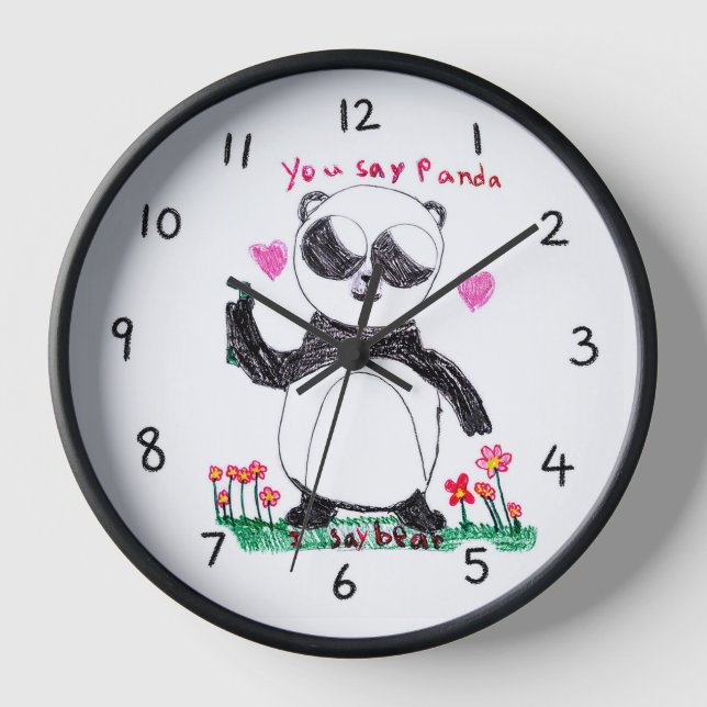 Horloge Panda Dessinée à la Main – Vous dites Pand (Recto)