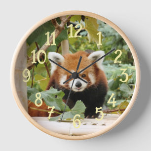 Horloge Panda rouge