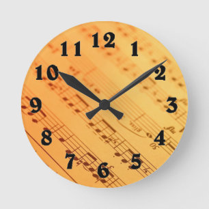 horloge papier pour note de musique vintage