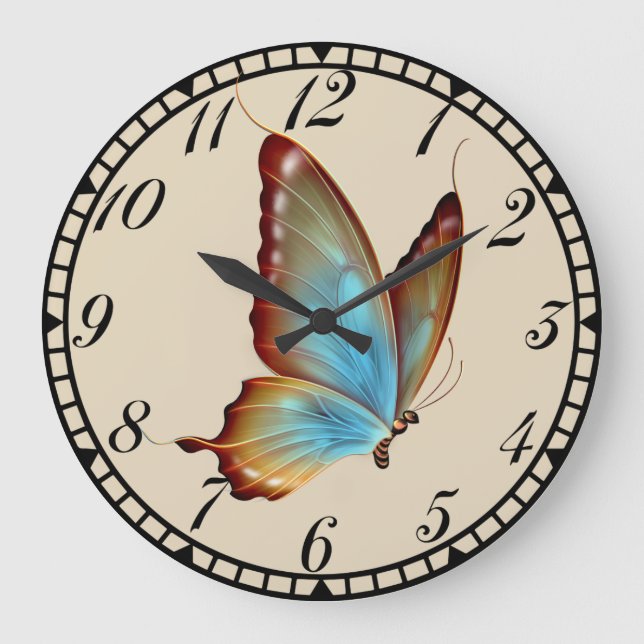 Horloge papillon bleu (Recto)