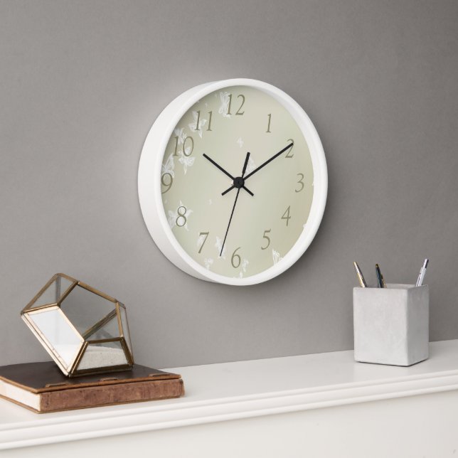 Horloge Papillons blancs (Bureau)