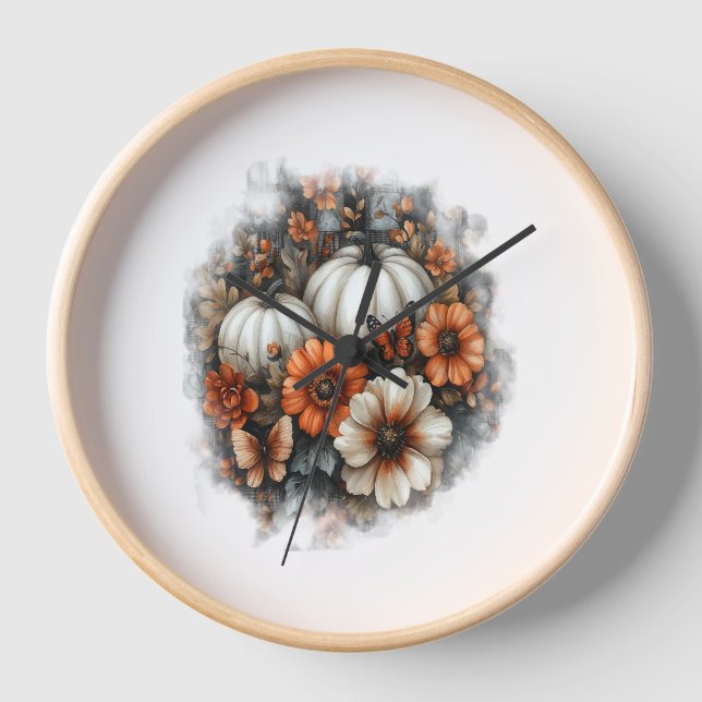 Horloge Papillons Citrouille de pays (Recto)