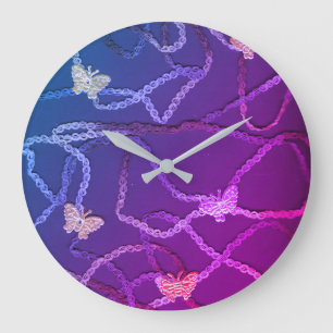 Horloge Papillons Flottants (Violet)