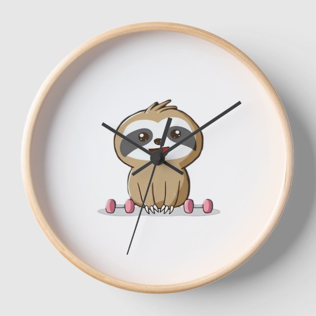 Horloge Paresseux Chibi Mignon Entraînement � Animal de Gy (Recto)