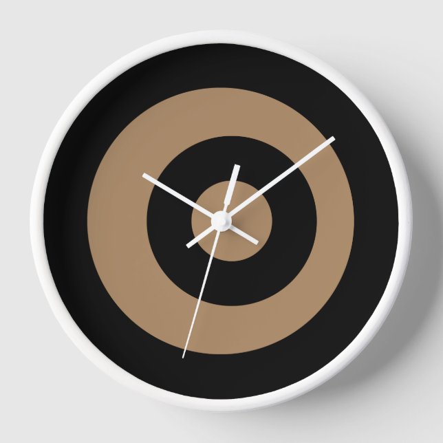 Horloge Parfaite Ronde Mur Beige Noir (Recto)