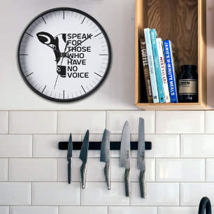 Horloge Parle pour ceux qui n'ont pas de voix, Vegan Wall