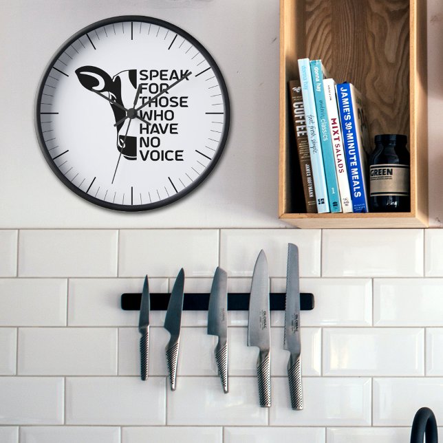 Horloge Parle pour ceux qui n'ont pas de voix, Vegan Wall (Créateur téléchargé)