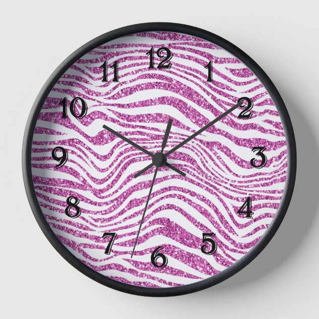 Horloge Parties scintillant rose Zebra (Recto)