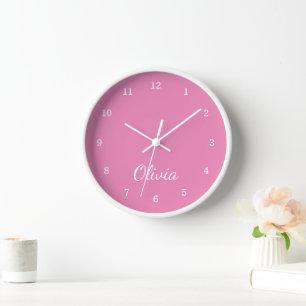 Horloge Pastel Pink Cute Personnalisé Enfants Salle De Jeu