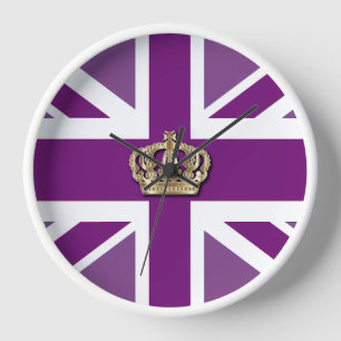 Horloge patriotique de la Couronne et Union Jack