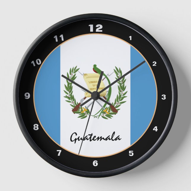 Horloge Patriotique Guatemala Drapeau, Guatemala Accueil / (Recto)