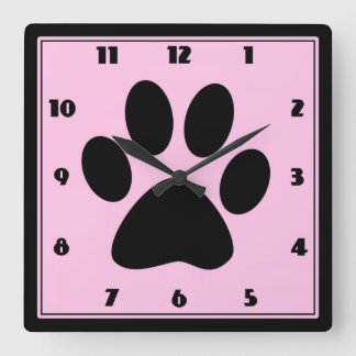 Horloge Pawprint rose pour animaux