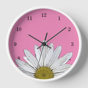 Horloge Pays marguerrier moderne Floral rose