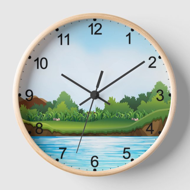 Horloge Paysage bleu ciel vert-10826 (Recto)