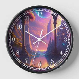 Horloge Paysage de science-fiction Imaginaire