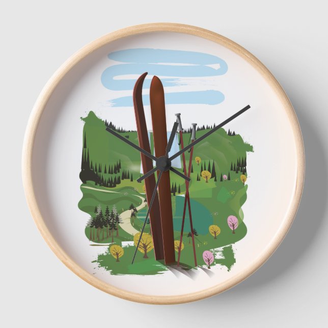 Horloge Paysage de ski (Recto)