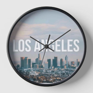 Horloge Paysage urbain rétro de Los Angeles, esthétique de
