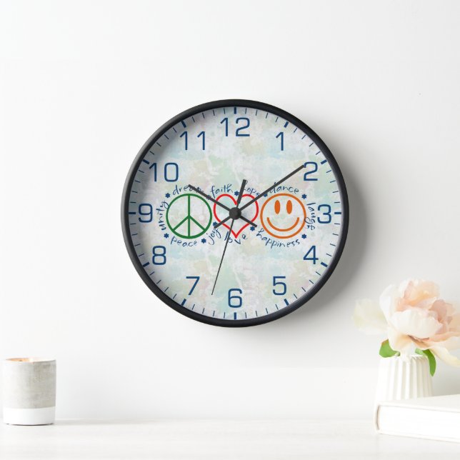 Horloge Peace Love Smile (Maison)