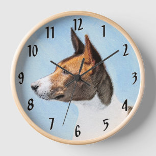 Horloge Peinture Basenji - Belle Art Original