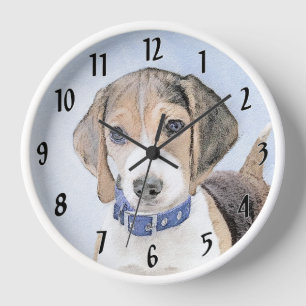 Horloge Peinture beagle - Cute Original Chien Art