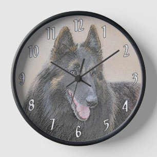 Horloge Peinture belge Tervuren - Cute Original Chien Art