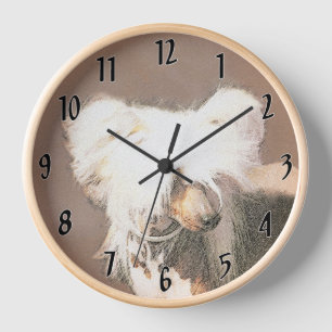 Horloge Peinture Chinoise sans cheveux peint art original 