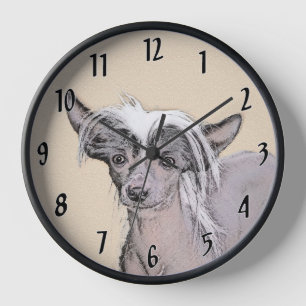 Horloge Peinture Chinoise sans cheveux peint art original 