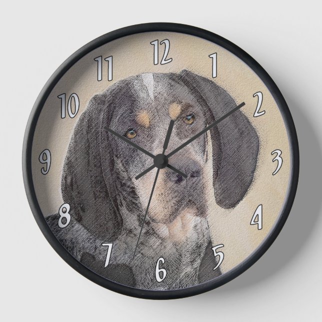 Horloge Peinture de Bluetick Coonhound - Chien Original Mi (Recto)