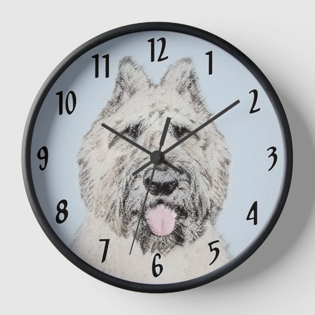 Horloge Peinture de Bouvier des Flandres - Art original de (Recto)