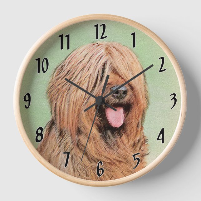 Horloge Peinture de Briard - Jolie illustration originale  (Recto)