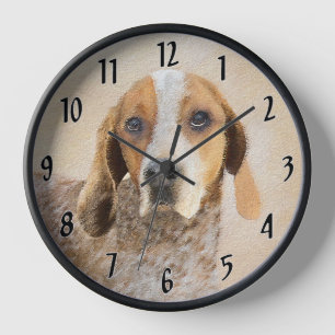Horloge Peinture de Coonhound anglo-américain - Art canin