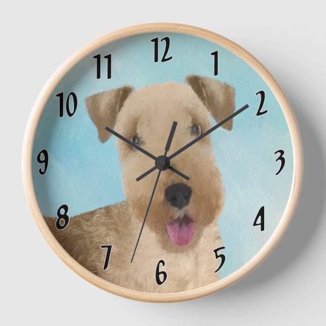 Horloge Peinture de Lakeland Terrier - Art original de chi (Recto)