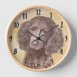 Horloge Peinture de l'Épagneul Américain - Art Original de