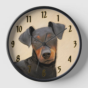 Horloge Peinture de Manchester Terrier Art Animalier Origi