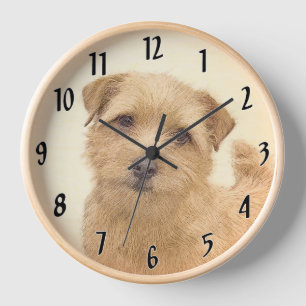 Horloge Peinture de Norfolk Terrier - Art original de chie