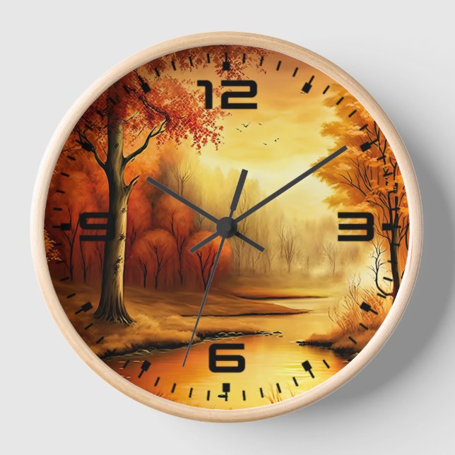 Horloge Peinture de paysage d'automne-87546 (Recto)