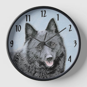 Horloge Peinture de Schipperke - Art original et mignon de