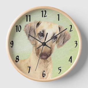 Horloge Peinture de Sloughis - Joli Art Original de Chien