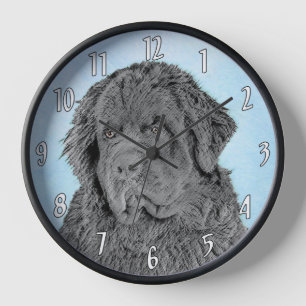 Horloge Peinture de Terre-Neuve - Jolie illustration origi