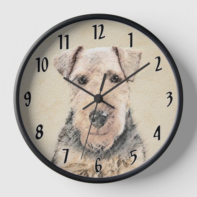 Horloge Peinture de Terrier Gallois - Art Original de Chie (Recto)
