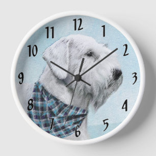 Horloge Peinture de Terrier Sealyham - Art Original de Chi