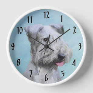 Horloge Peinture de Terrier Tchèque - Joli Art Original de