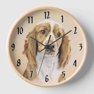 Horloge Peinture de Welsh Springer Spaniel - Art original 