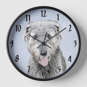 Horloge Peinture de Wolfhound irlandais - Joli art origina